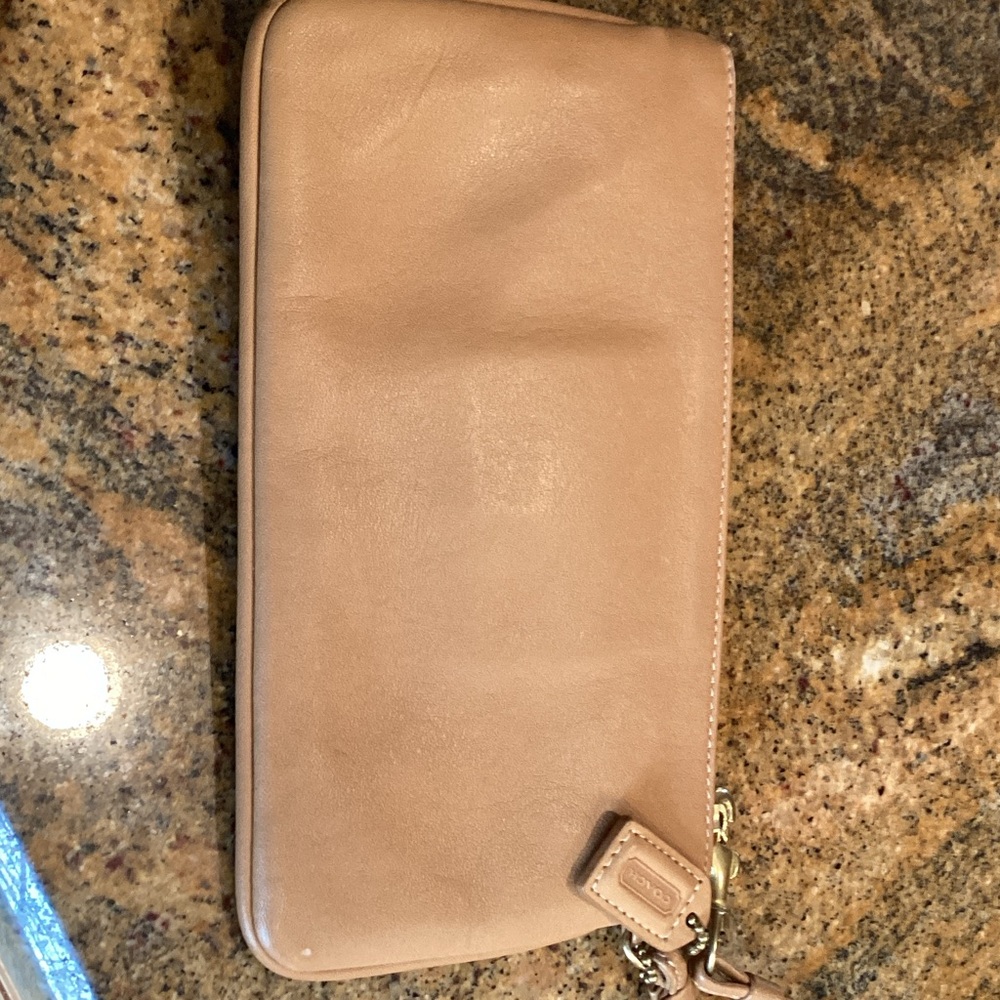 Coach Tan Leather Clutch with Gold Accents.
Great gift idea! - Picture 3 of 6